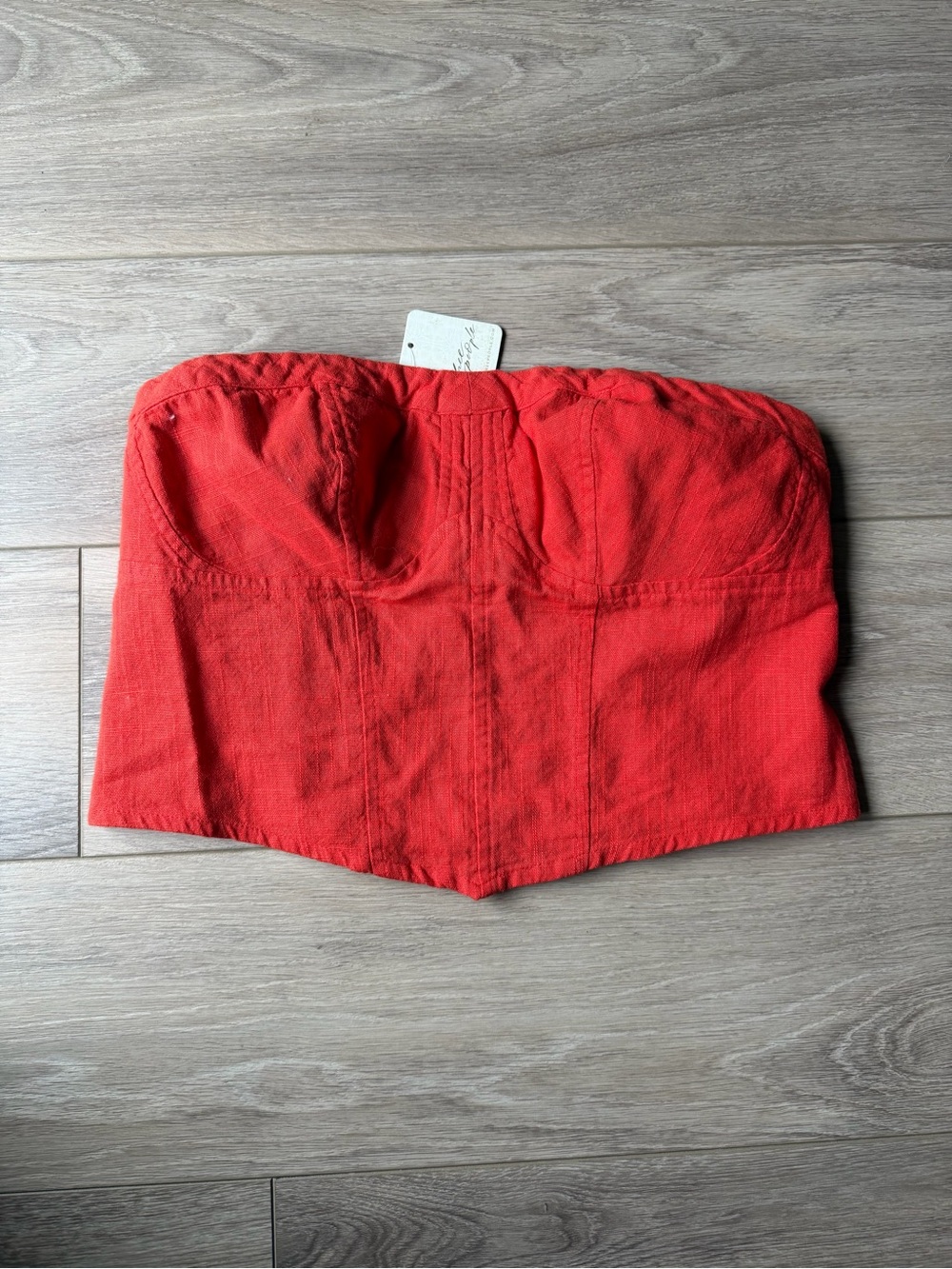 NWT Free People red corset tube top in size M $58 retail